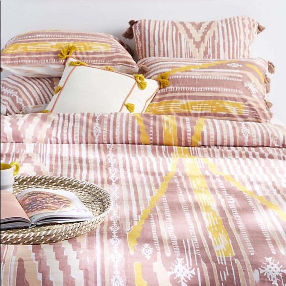 Anthro duvet + 4 shams